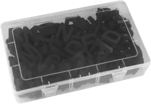 Luxshiny 124pcs Creative Letters Fridge Early Educational Tools for DIY Wall Ornaments Strong Adhesive for Learning and Fun Black with Storage Box