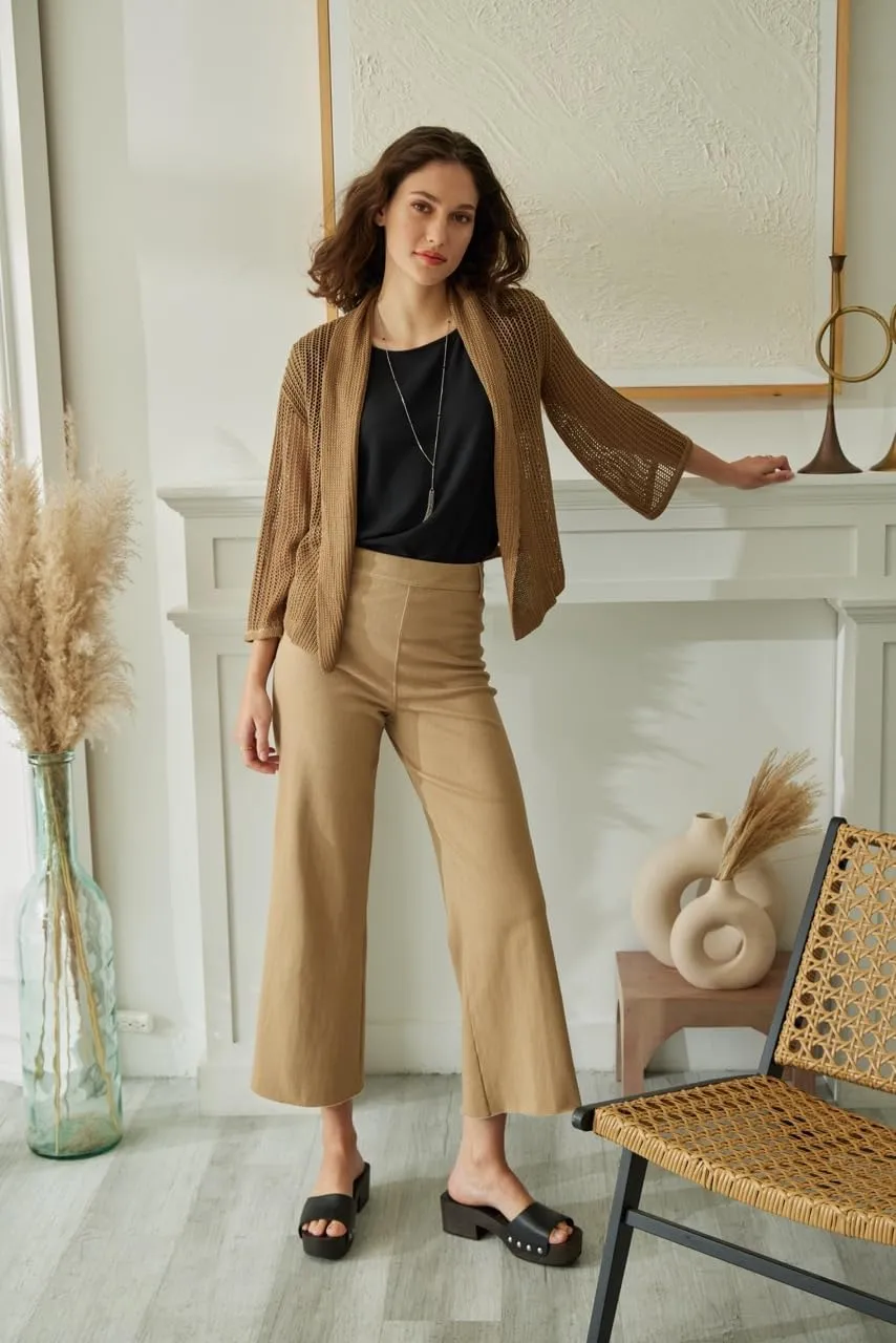 Lyssé Harper Linen Cardigan – Mesh Cardigan for Women and Open Front Cardigan Sweater with Long Sleeves