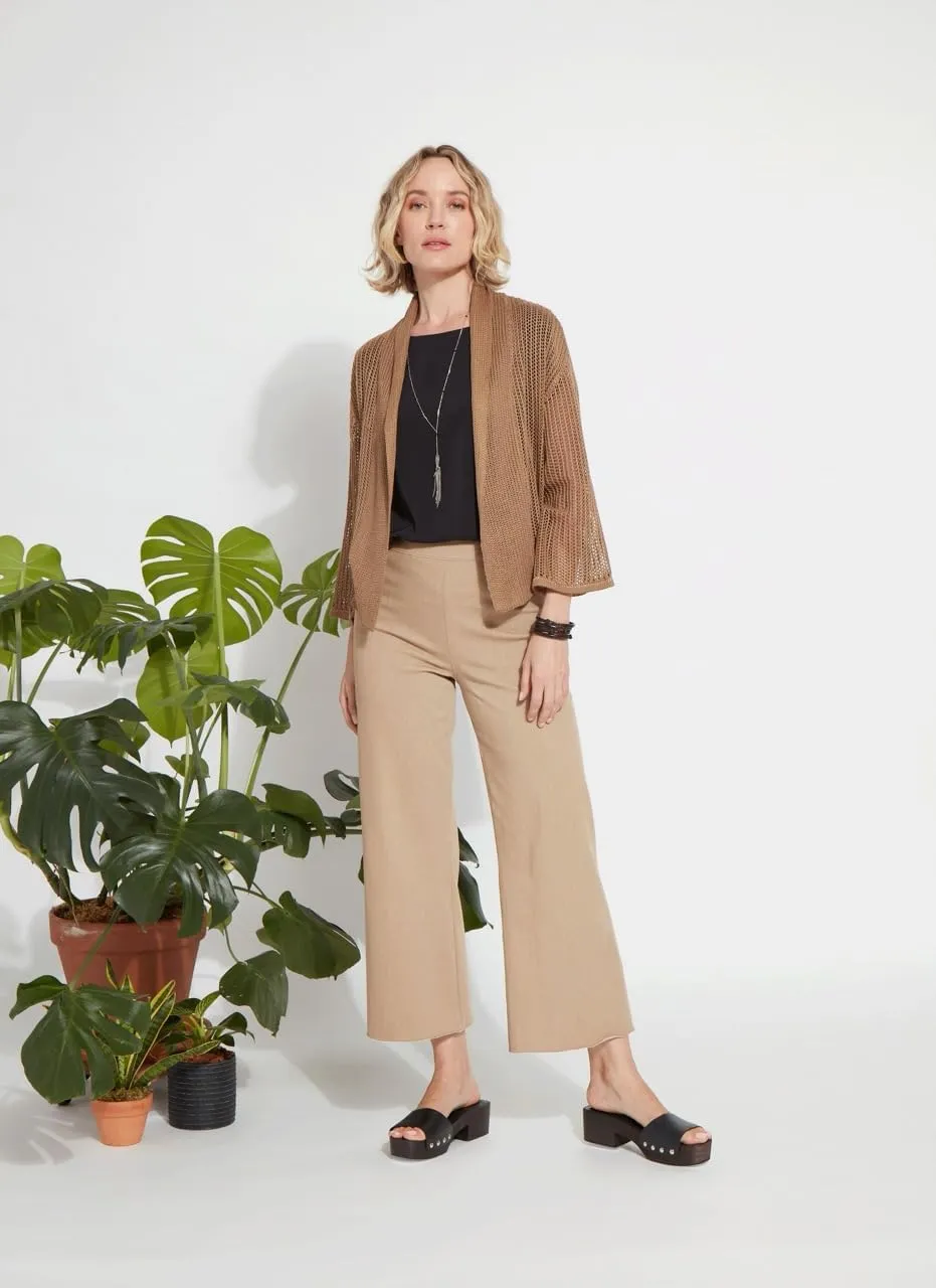 Lyssé Harper Linen Cardigan – Mesh Cardigan for Women and Open Front Cardigan Sweater with Long Sleeves