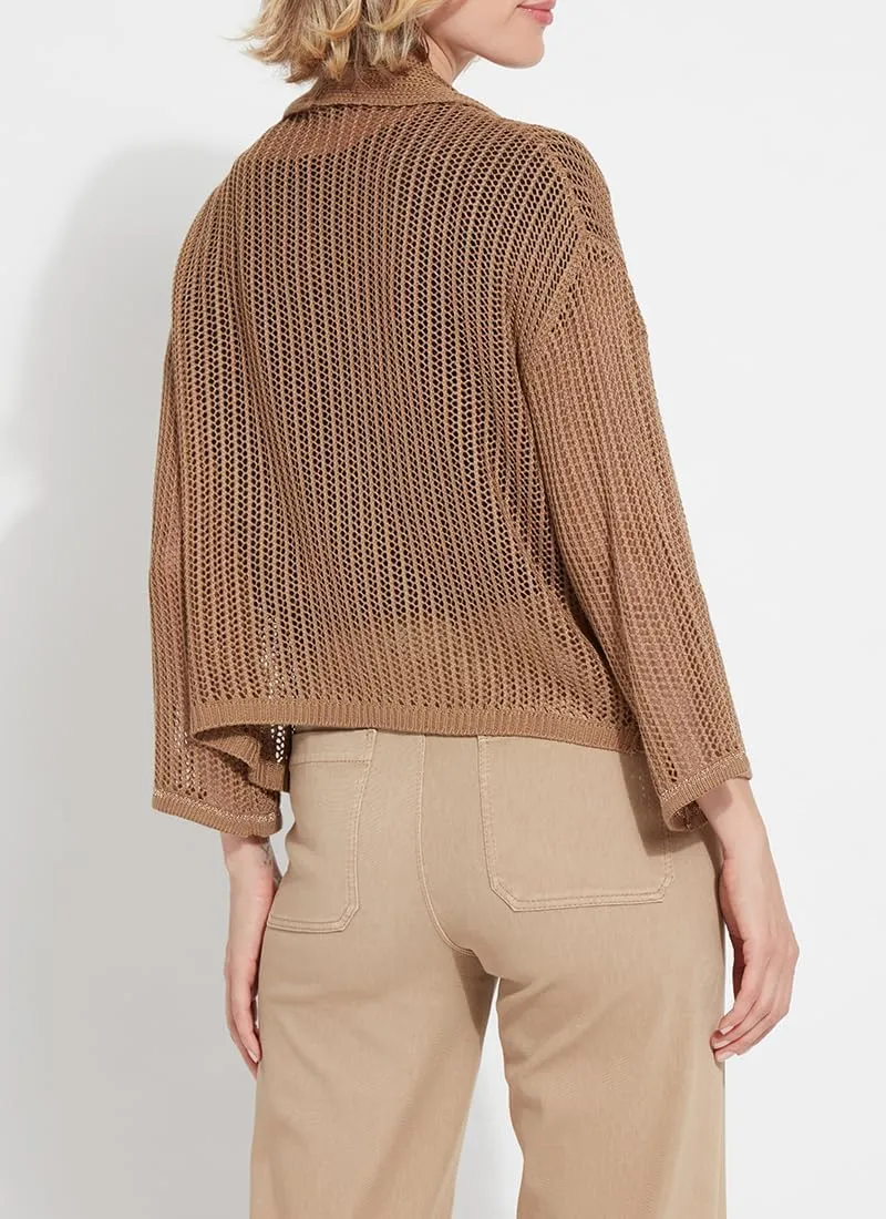 Lyssé Harper Linen Cardigan – Mesh Cardigan for Women and Open Front Cardigan Sweater with Long Sleeves