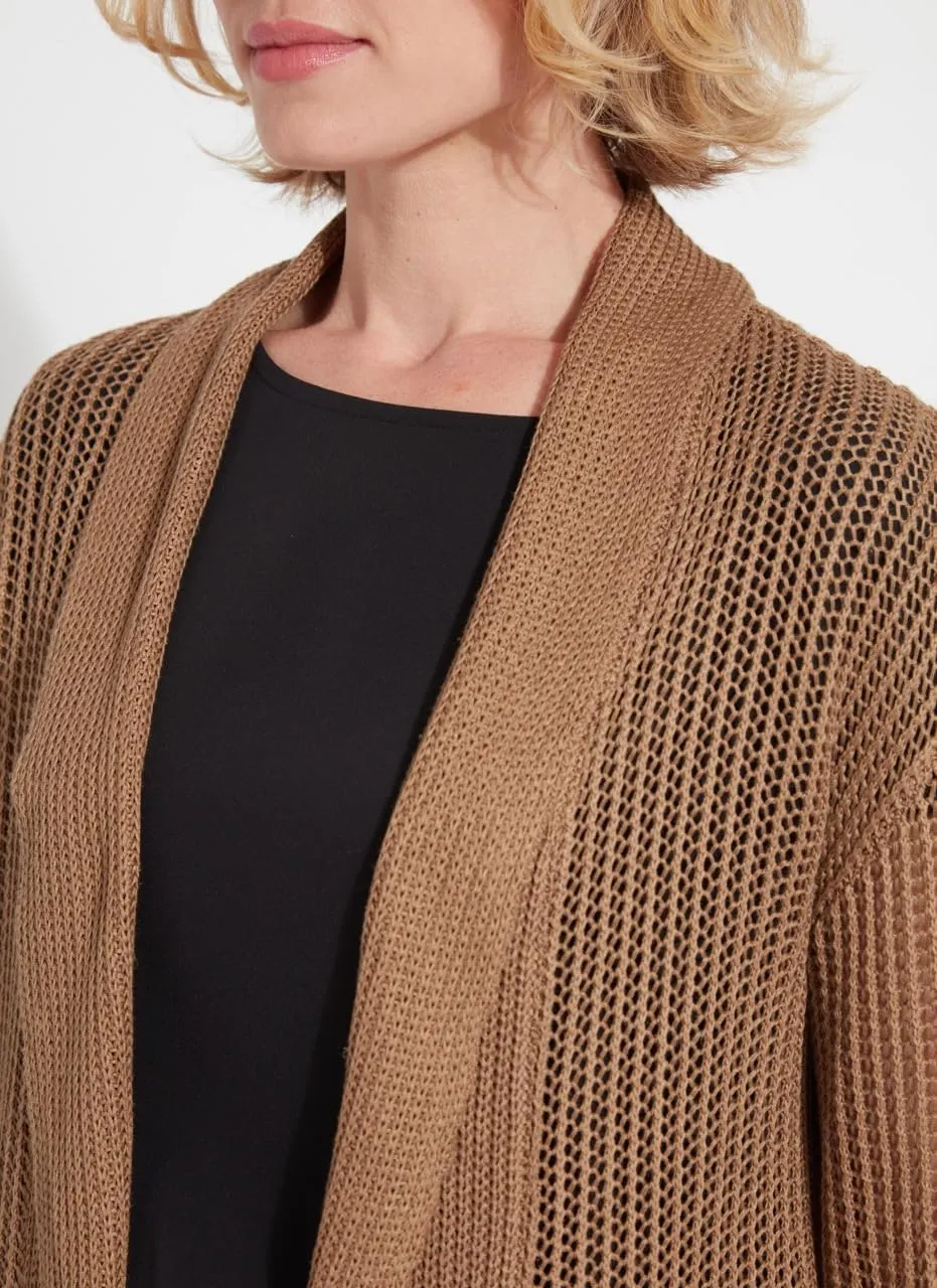Lyssé Harper Linen Cardigan – Mesh Cardigan for Women and Open Front Cardigan Sweater with Long Sleeves