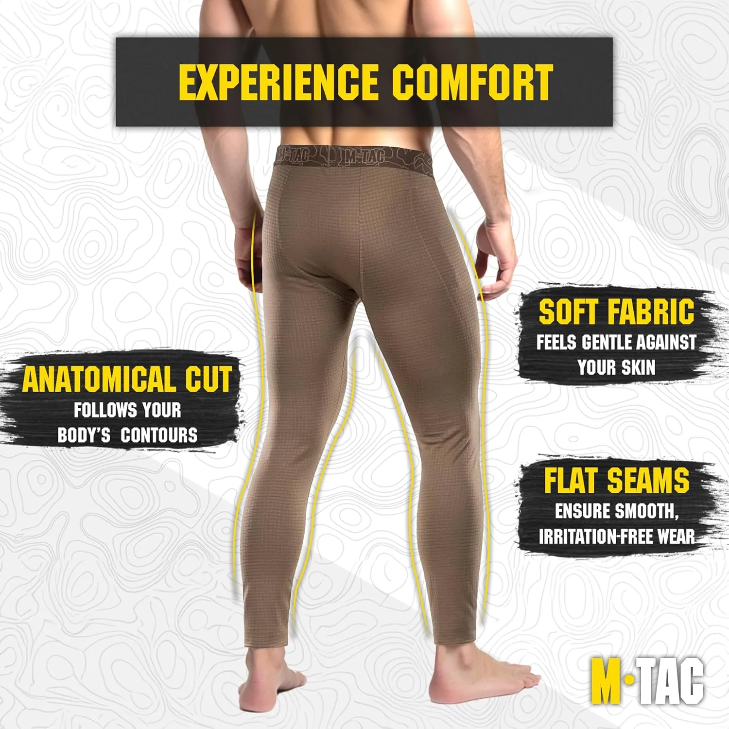 M-Tac Mens Bottoms Thermal Underwear for Men Fleece Lined Compression Pants Base Level 2