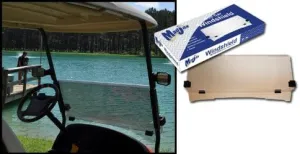 MadJax EZGO TXT Folding Golf Cart Windshield | Tinted Acrylic | Compatible with 1994.5-2013 Models with 3/4" Roof Supports