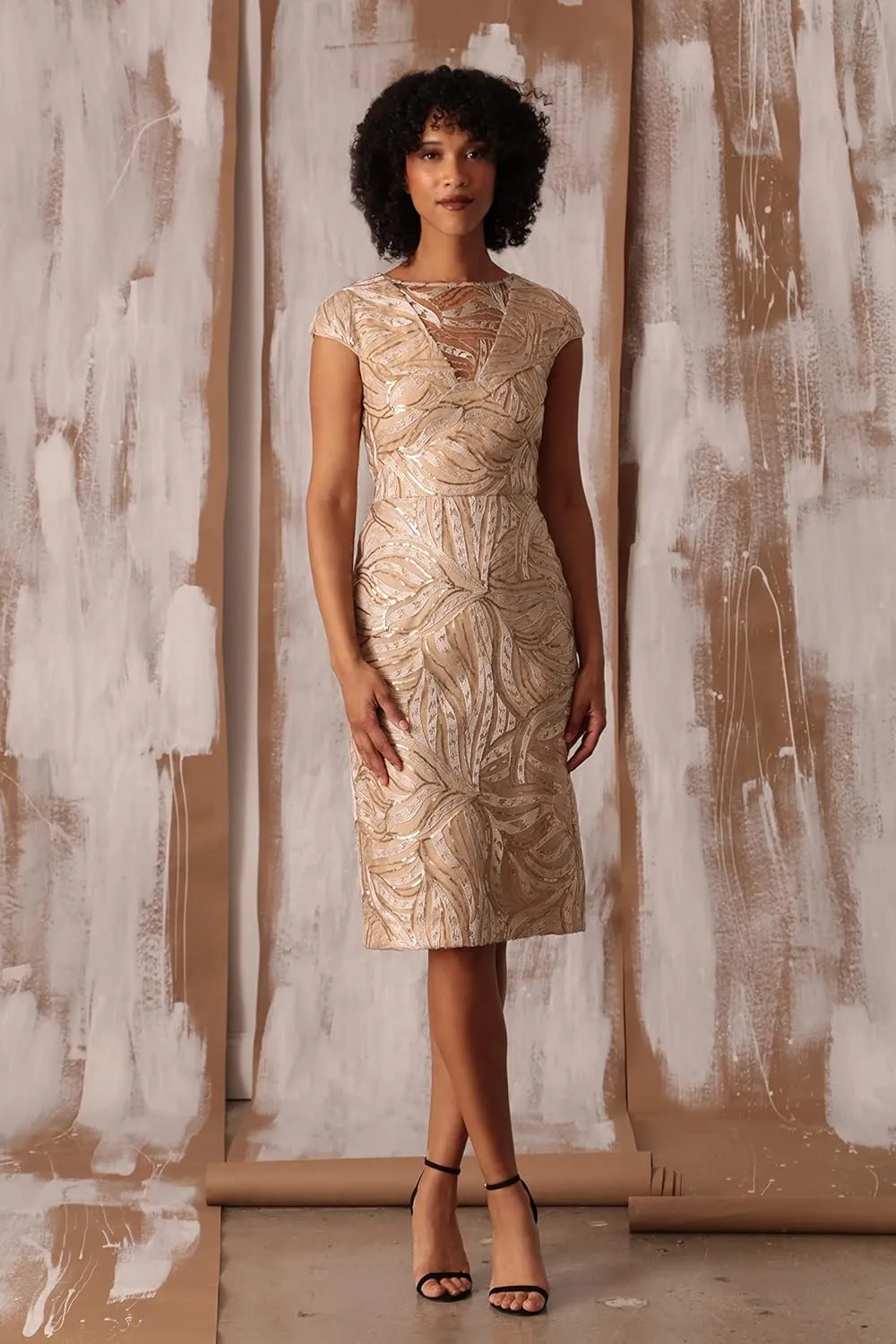 Maggy London Women's Holiday Sequin Dress Event Occasion Cocktail Party Guest of