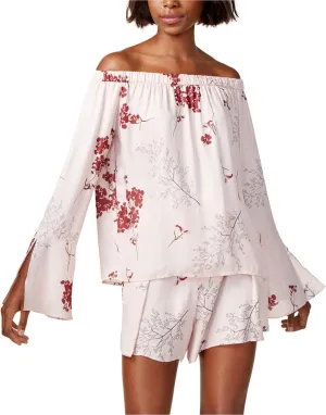Mare Mare Womens Lex Off-The-Shoulder Floral Print Peasant Top Pink S