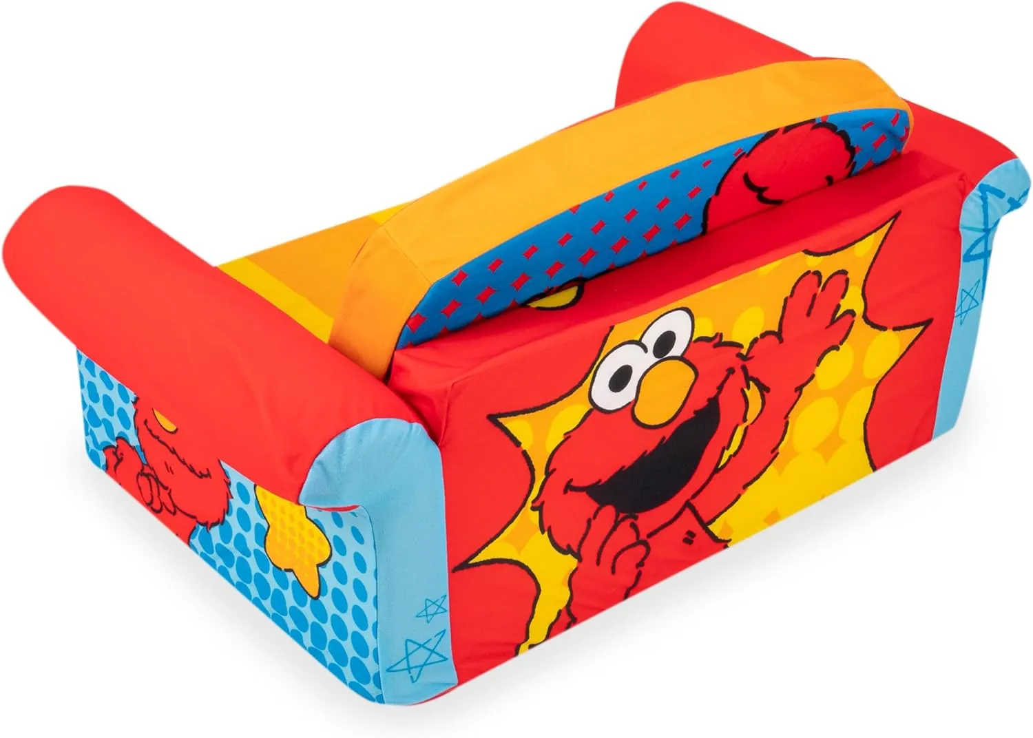 marshmallow Furniture 2-in-1 Flip Open Foam Couch Bed Sleeper Sofa Kid's Furniture for Ages 18 Months and Up, Elmo