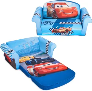 Marshmallow Furniture, Children's 2-in-1 Flip Open Foam Compressed Sofa, Disney's Cars, Multicolor