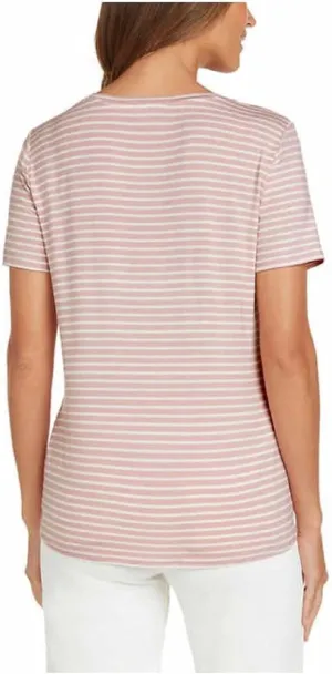 Matty M Ladies' V-Neck Side Tie Tee (Dusty Pedal, Large)