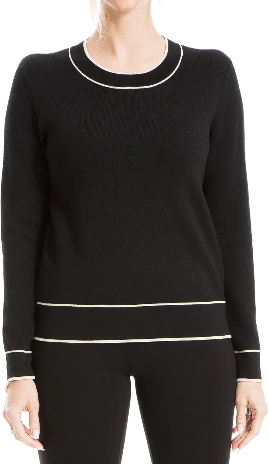 Max Studio Women's Flat Knit Long Sleeve Sweater