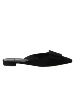 Maysale Buckled Suede Point-Toe Flats