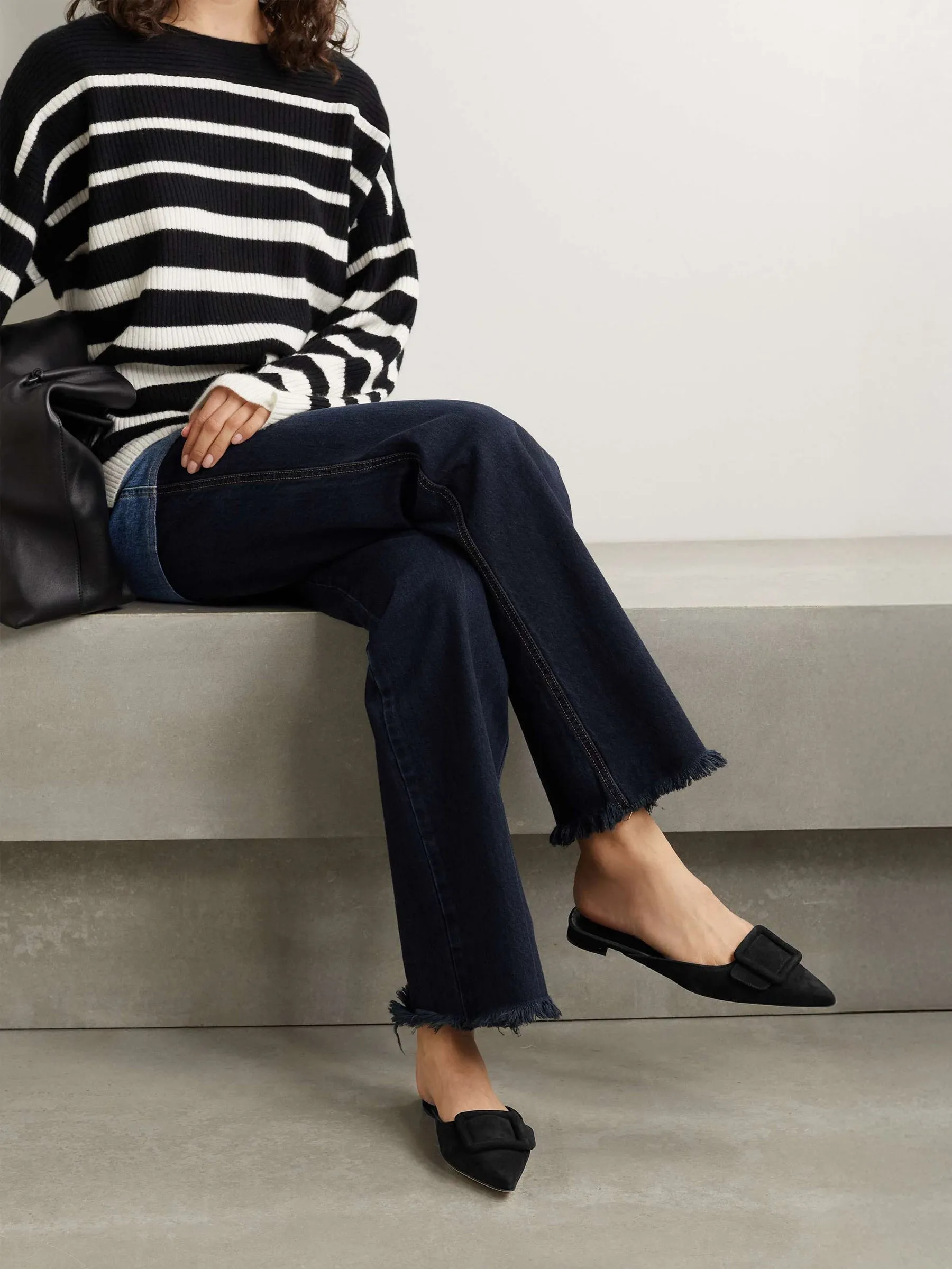 Maysale Buckled Suede Point-Toe Flats