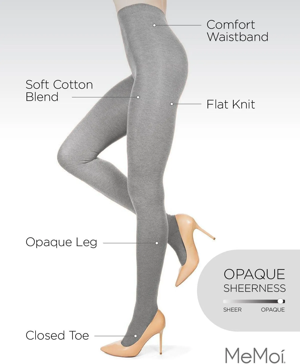 MeMoi Women's MO-325 Flat Knit Sweater Tights
