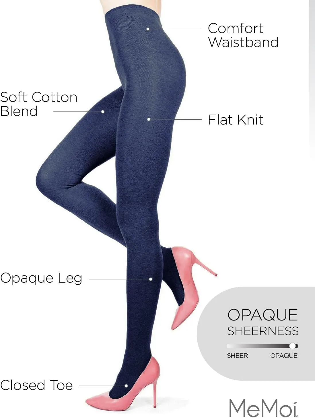 MeMoi Women's MO-325 Flat Knit Sweater Tights