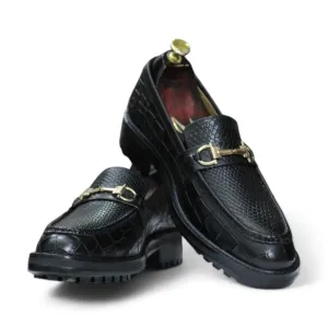 Men's Black Alligator Loafer