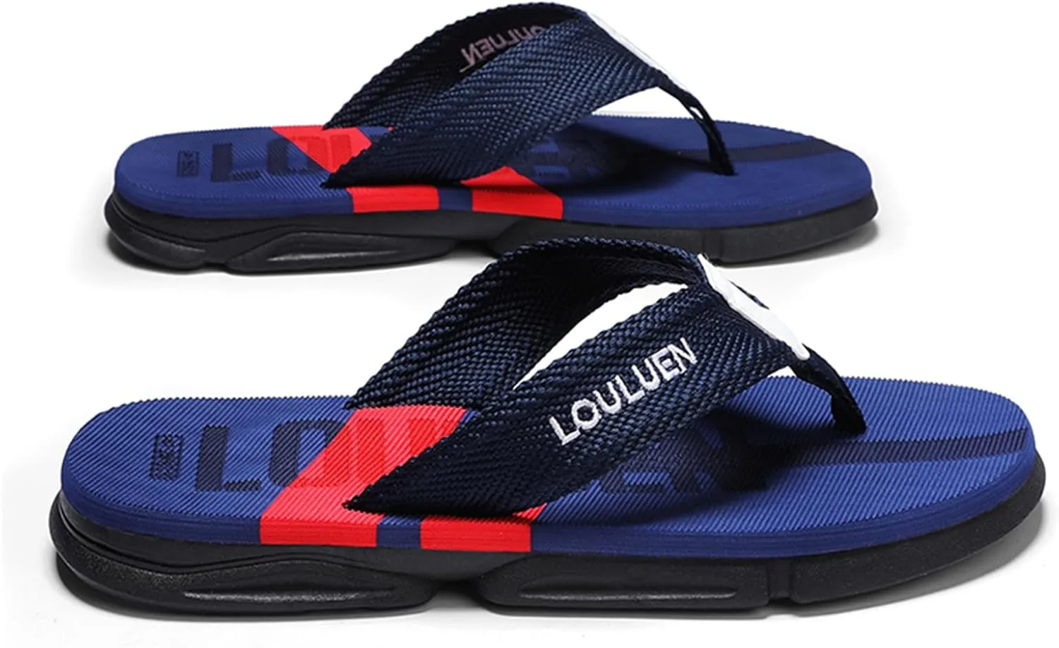 Men's Color Block Summer Flip Flops | Outdoor Leisure Beach Shoes for Men | Men's Slip-on Slippers with Anti-slip Sole