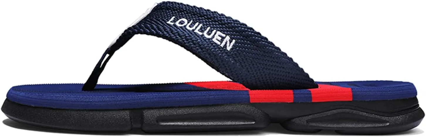 Men's Color Block Summer Flip Flops | Outdoor Leisure Beach Shoes for Men | Men's Slip-on Slippers with Anti-slip Sole