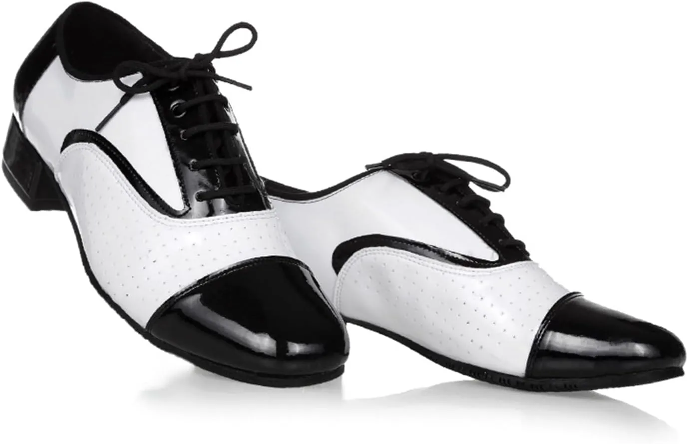 Men's Dance Shoes, Lace-Up Cowhide Leather Salsa Tango Waltz Ballroom Latin Dance Shoes for Outdoor
