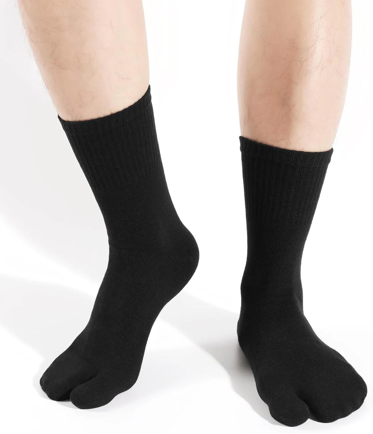 Men's Flip Flop Socks Tabi Split Toe Geta Wicking Cotton Pack of 4