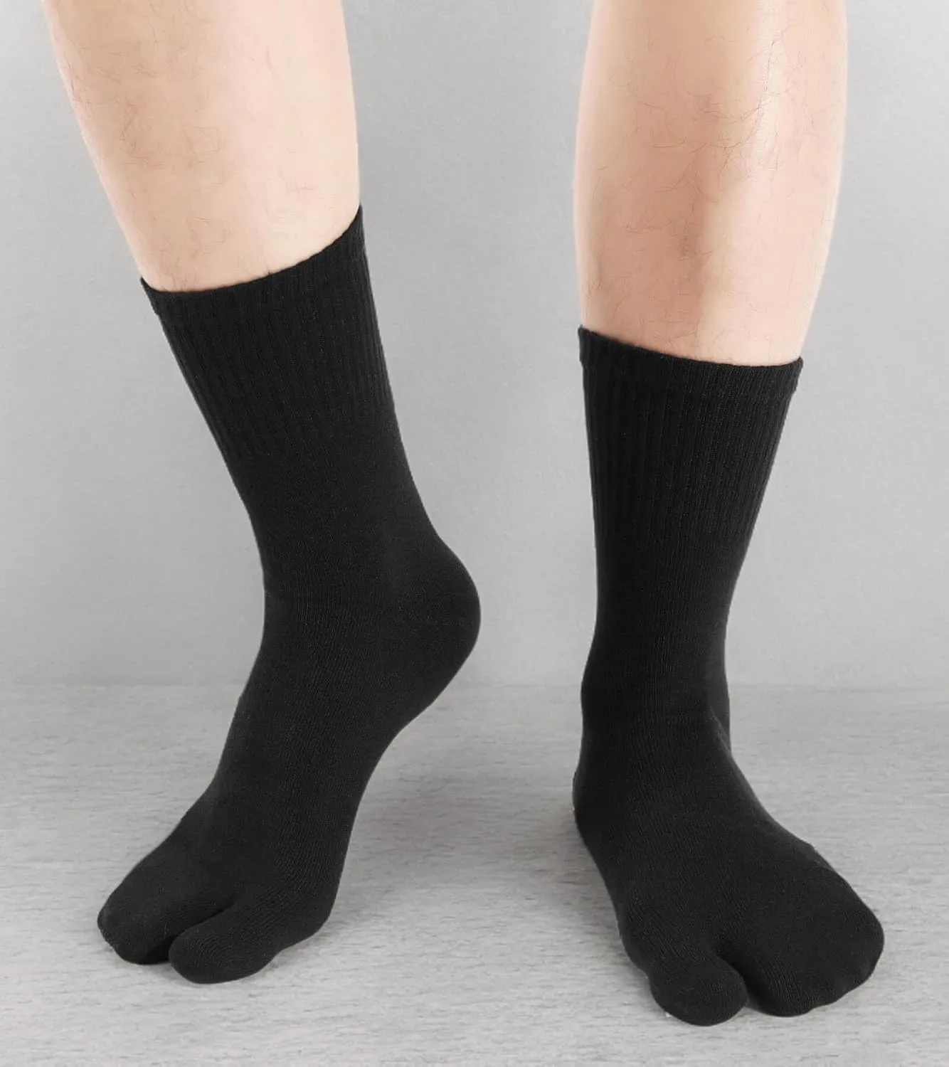 Men's Flip Flop Socks Tabi Split Toe Geta Wicking Cotton Pack of 4