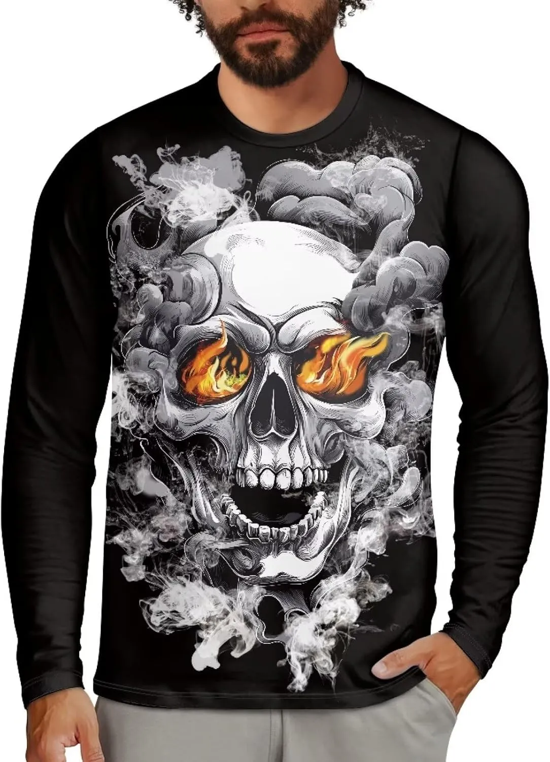 Men's Long Sleeve Tees T-Shirt Athletic Shirt for Men Casual Pullover Tops Quick Dry Casual Wear for Hiking Running