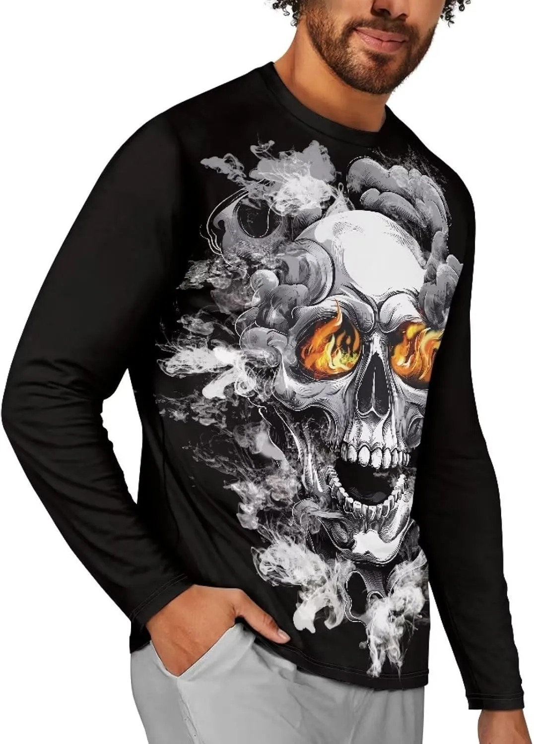 Men's Long Sleeve Tees T-Shirt Athletic Shirt for Men Casual Pullover Tops Quick Dry Casual Wear for Hiking Running