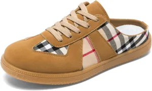 Men's Summer Casual Slip-On Loafers | Suede & Plaid Design | Comfortable Lightweight Rubber Sole | Breathable Mule Sneakers for Daily Wear