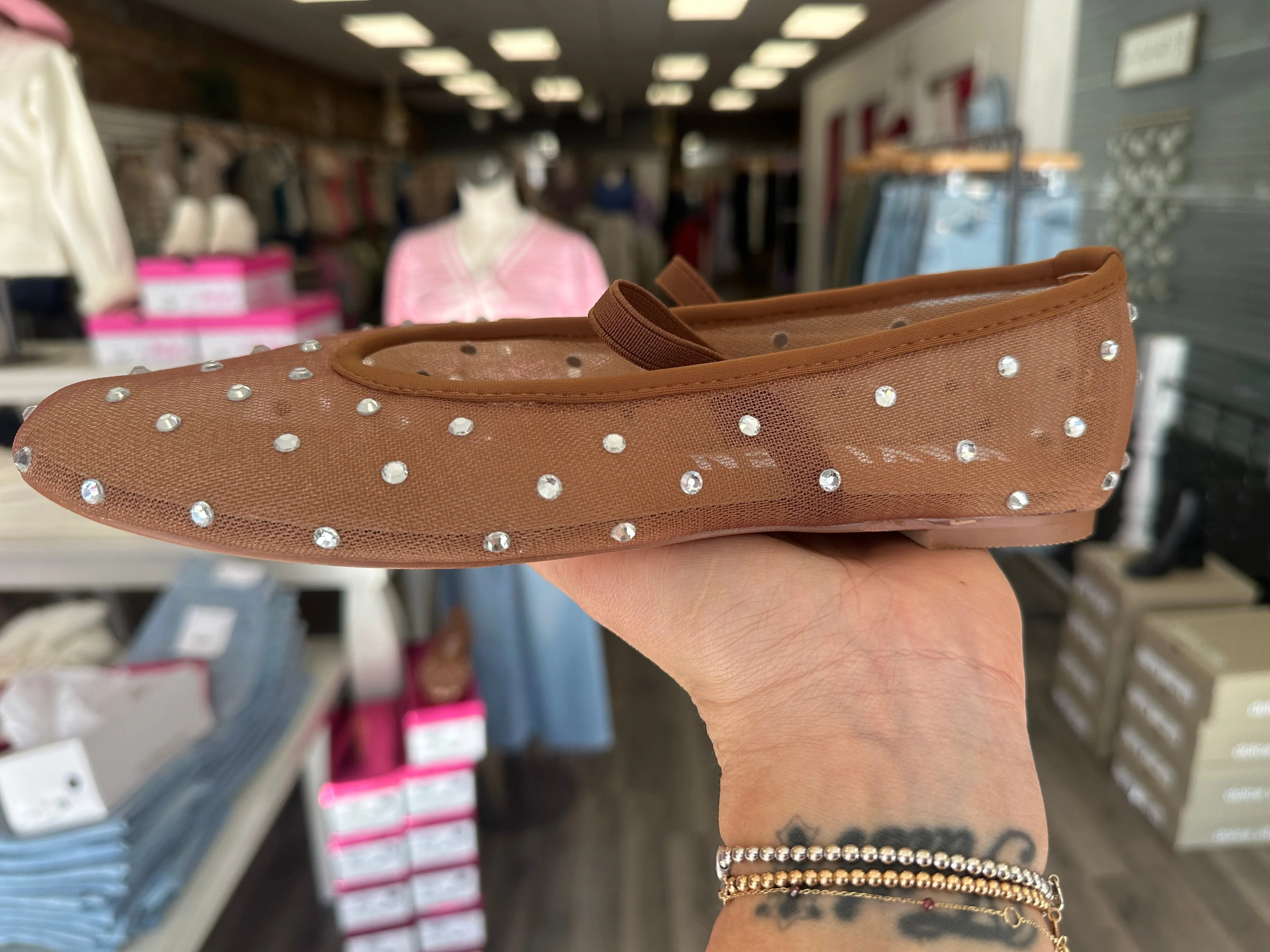 Mesh Sparkle Ballet Flat
