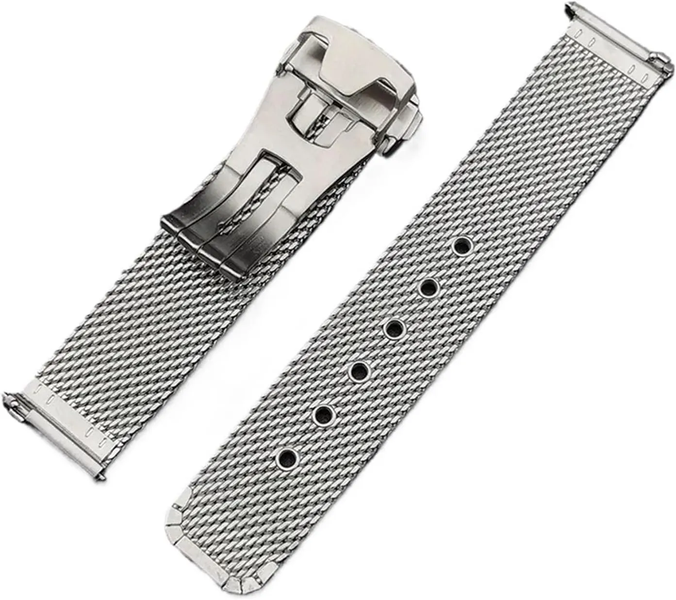 Mesh Stainless Steel Strap 20mm 22mm For Omega 007 Diver 300 Watch Band Men Metal Folding Buckle Watchband Bracelet