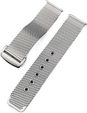 Mesh Stainless Steel Strap 20mm 22mm For Omega 007 Diver 300 Watch Band Men Metal Folding Buckle Watchband Bracelet