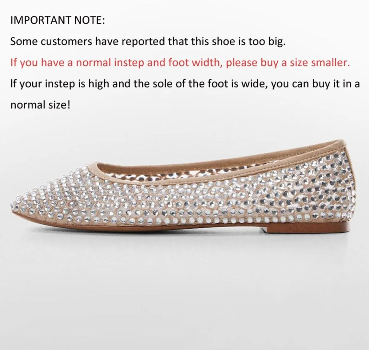 MICIFA Ballet Flats for Women,Rhinestone Flat Shoes Sparkly Ballerina Shoes Mesh Glitter Casual Wedding Dress Flats