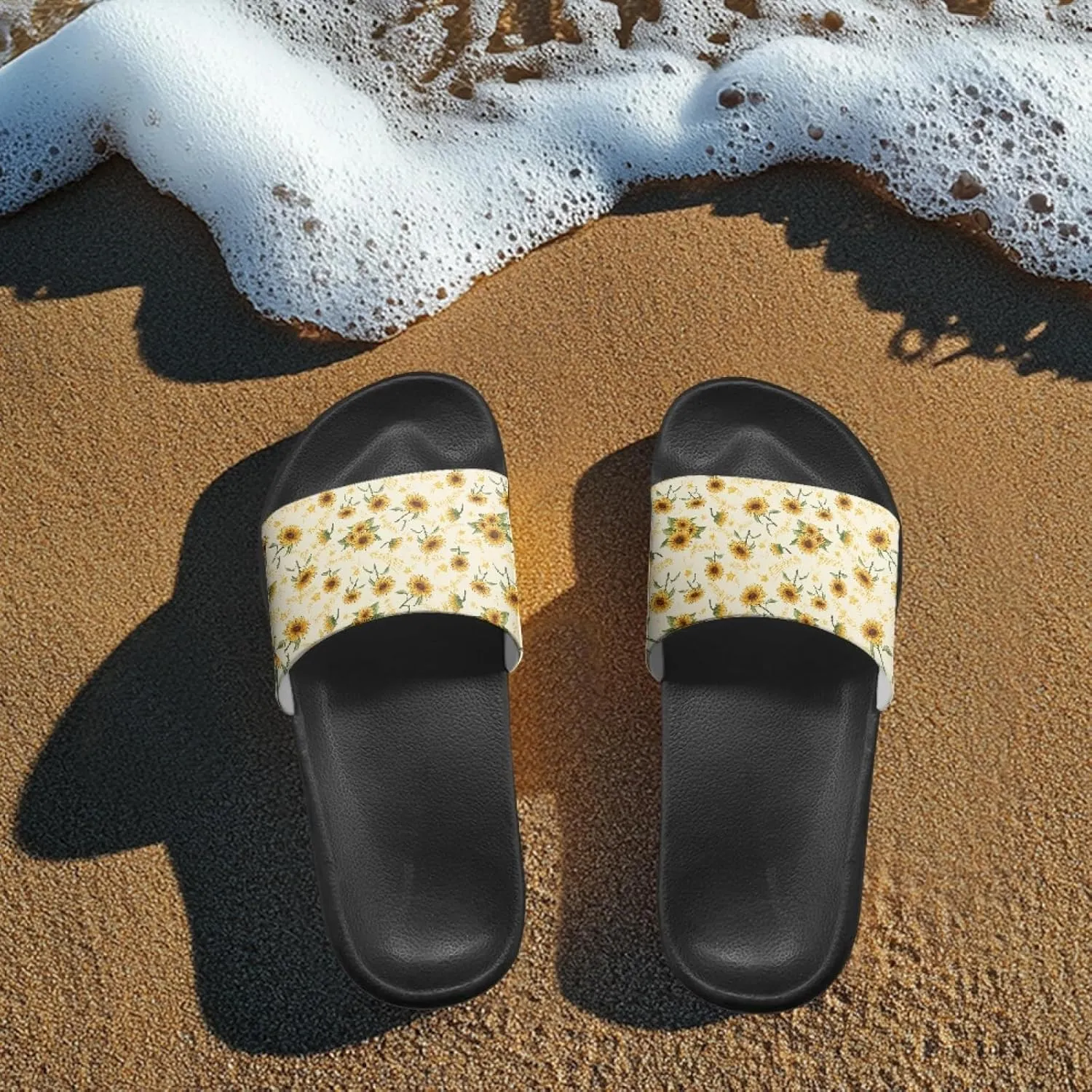 Micoklinlin Slide Sandals for Women Men Cute Rubber Slip-On Flip Flops Fashion Shower Yoga Pool Beach Waterproof Slippers