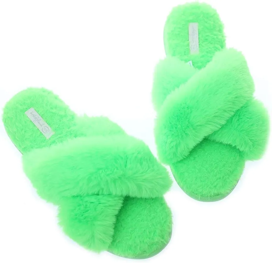 Millffy womens slippers cross band Mrs slip on flip flop slippers open toe house slippers for summer