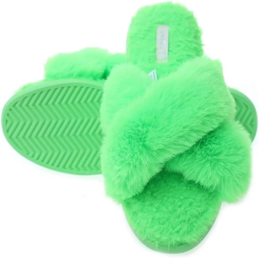 Millffy womens slippers cross band Mrs slip on flip flop slippers open toe house slippers for summer