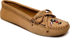 Minnetonka Women's Thunderbird Animikii Soft Leather Sole, Tan, Size 5.5
