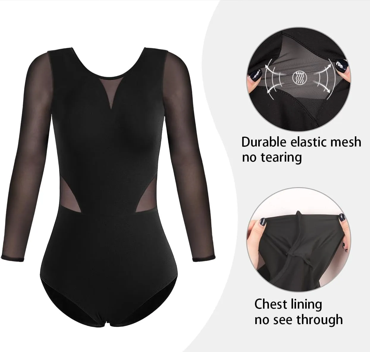 MOLLDAN Women Dance Camisole Leotards,Adjustable Straps,Front Breast Lining,Mesh Hollow Back