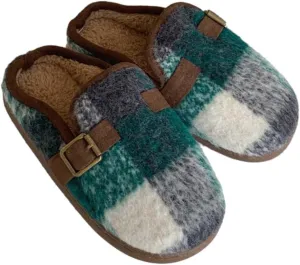 Molodo Plush Checkered Women's Slippers Two-Tone Plaid Colors Winter Warm Slippers Furry Anti-skid House Shoes Indoor Outdoor
