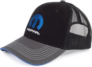 Mopar Logo Custom Trucker Hat - Structured 6 Panel - Black/Charcoal