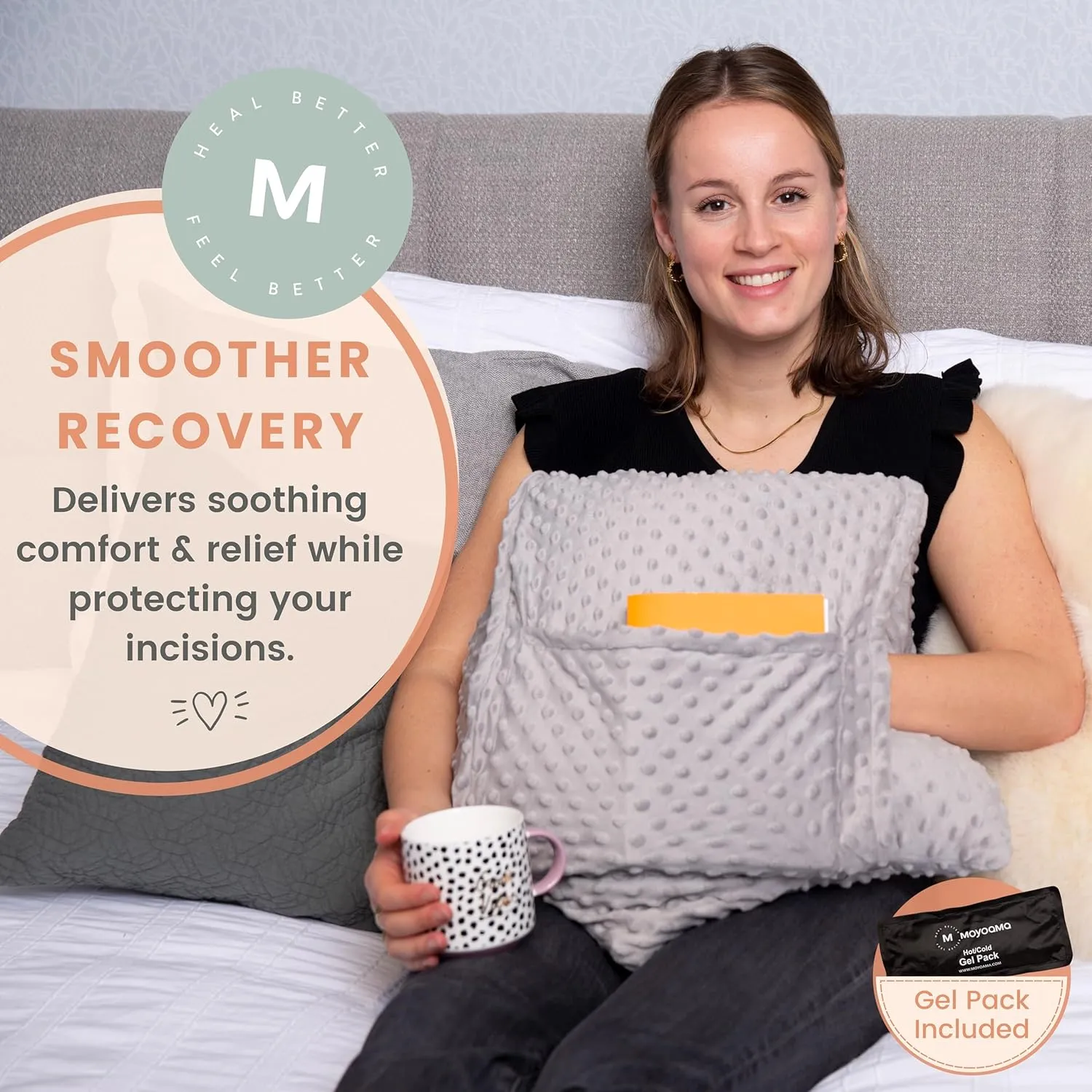 MOYOAMA Hysterectomy Pillow Post Surgery for Hysterectomy Recovery Must Haves- Surgery Pillow for Abdomen, Abdominal Pillow Post Surgery, Abdominal Surgery Recovery Pillow for Hysterectomy Gifts