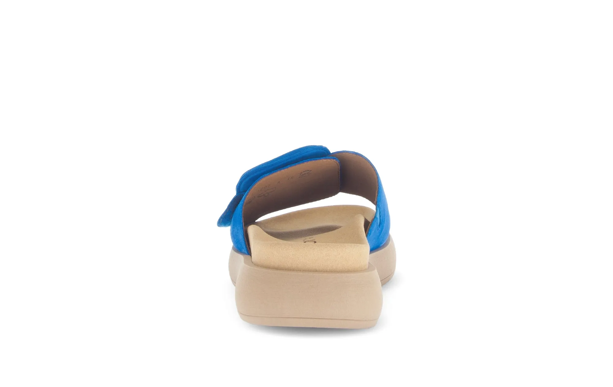Mules bleues en cuir velours