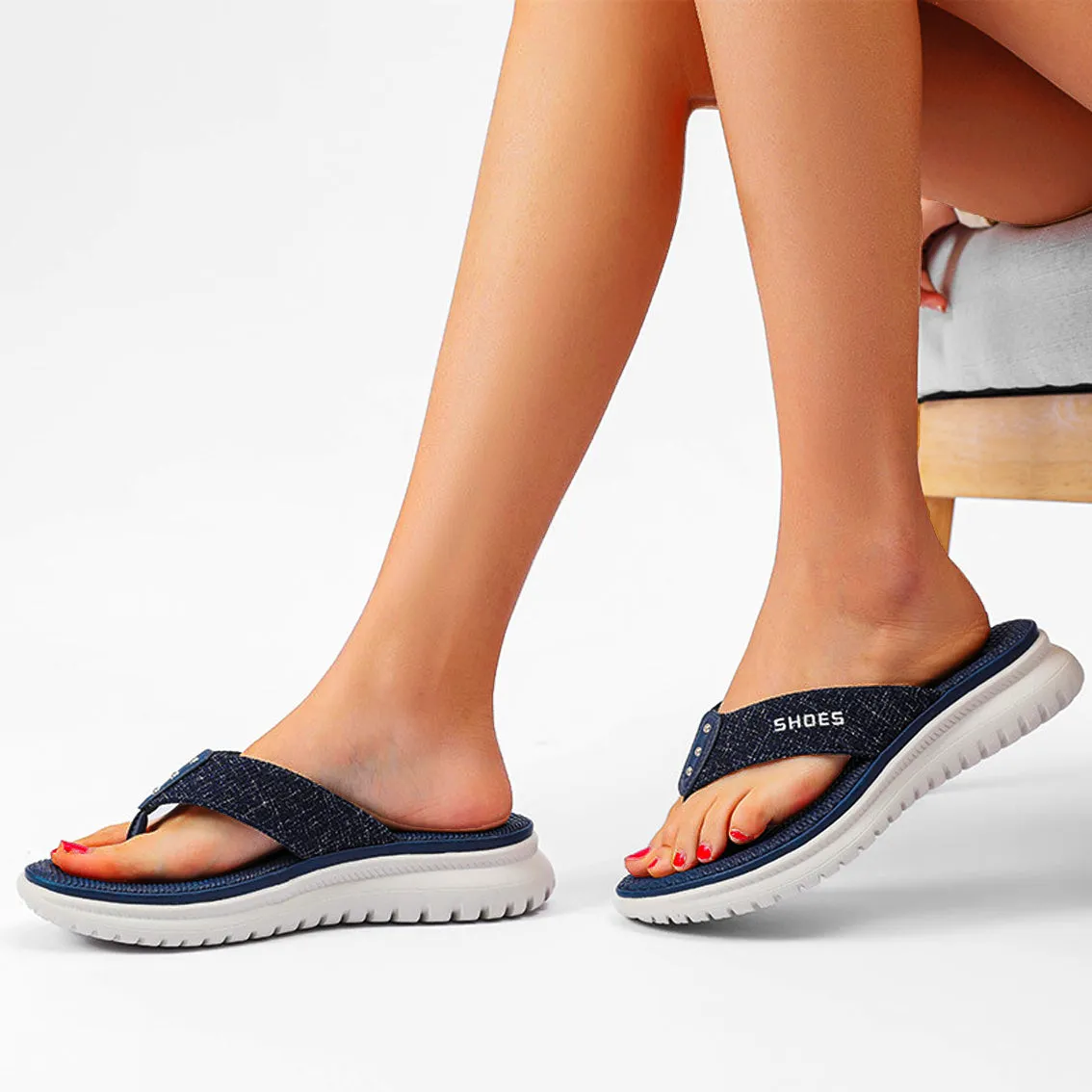Nanccy Women Flip Flop Slides Comfortable T- Strap Slippers