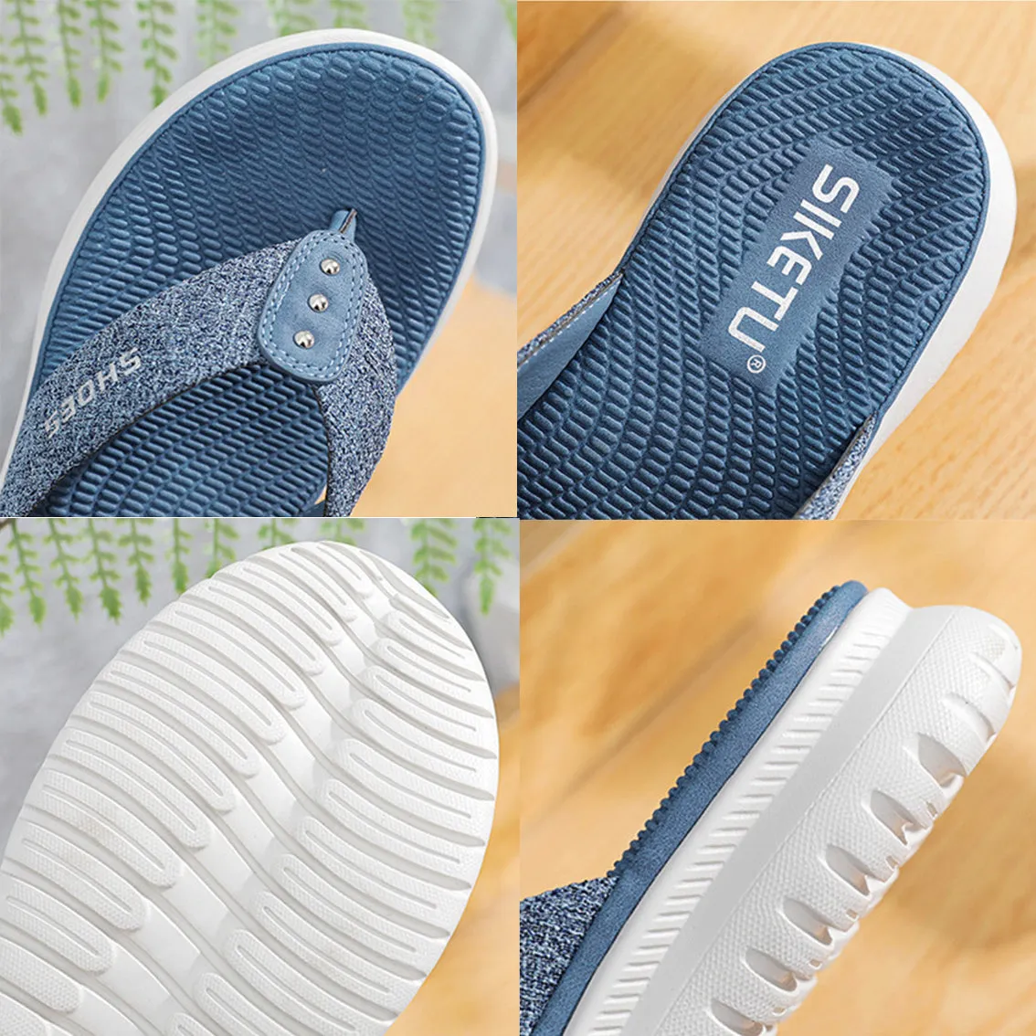 Nanccy Women Flip Flop Slides Comfortable T- Strap Slippers
