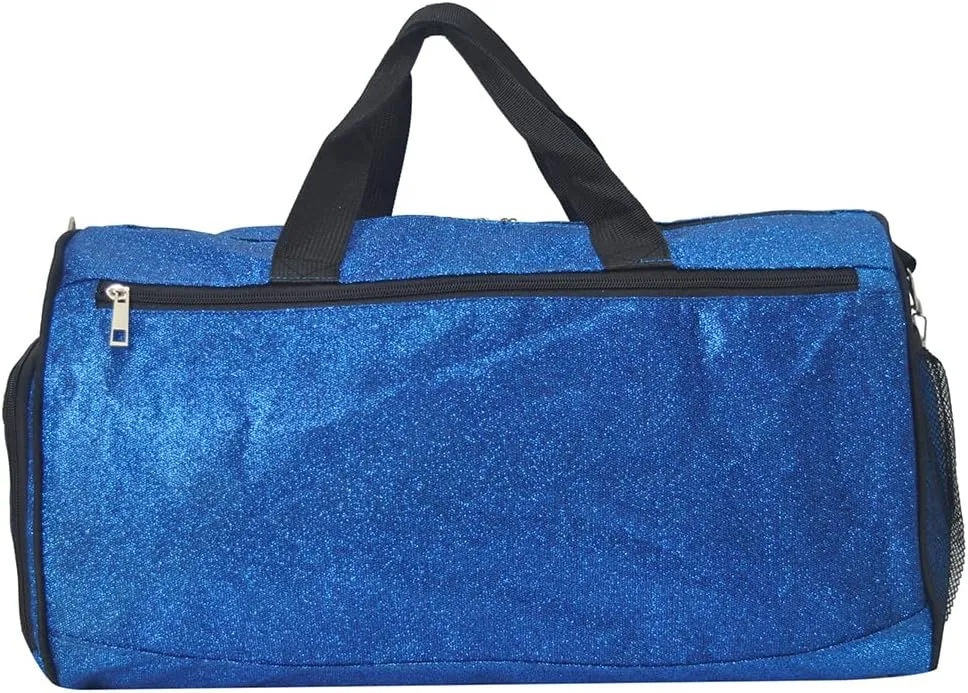 NGIL Glitter Cheers Sports Gym Duffel with Shoe Compartment and Small Carry On Travel Tote for Women, Cheer Bag (Royal)
