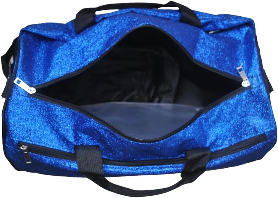 NGIL Glitter Cheers Sports Gym Duffel with Shoe Compartment and Small Carry On Travel Tote for Women, Cheer Bag (Royal)