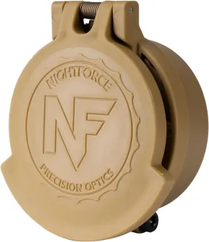 Nightforce Eyepiece Durable Weather-Resistant Spring-Loaded Flip-Up Rotational Lens Caps with Clamp-On Attachment, Dark Earth, ATACR/Beast 25x F1, ATACR 8X F1