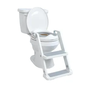 Nuby Step Ladder Toddler Potty Seat for Toilet - All-in-One Kids Potty Training Toilet Seat with Ladder for Toddlers 18  Months - Grey