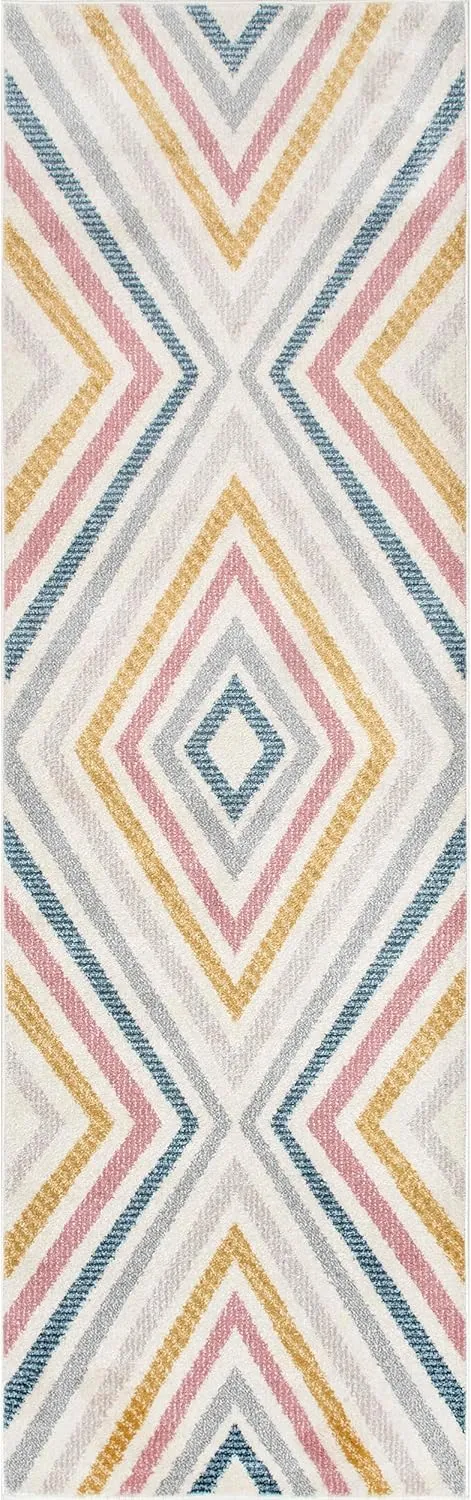 nuLOOM Neveah Contemporary Chevron Runner Rug, 2' 8" x 8', Beige