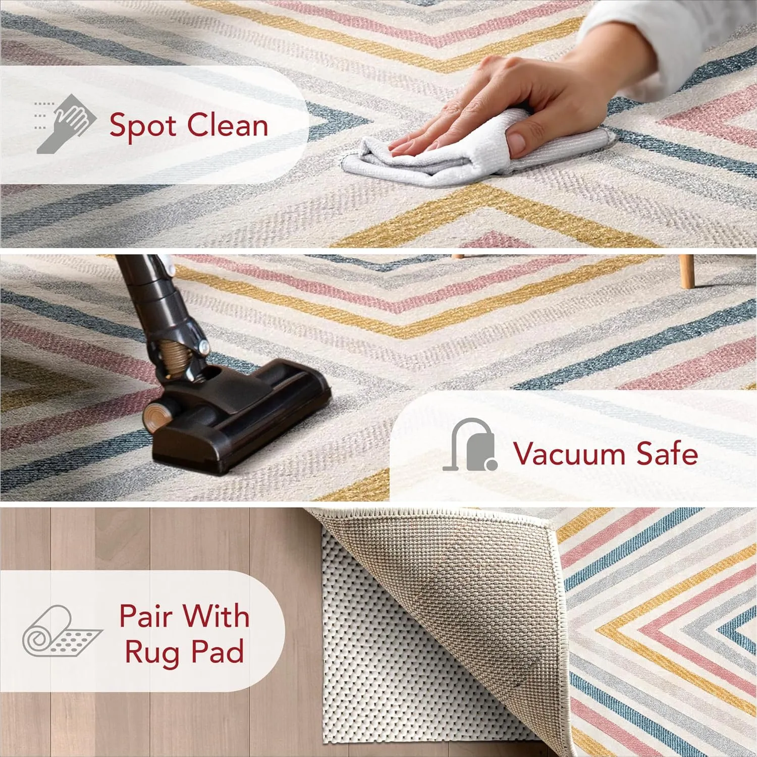 nuLOOM Neveah Contemporary Chevron Runner Rug, 2' 8" x 8', Beige