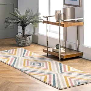 nuLOOM Neveah Contemporary Chevron Runner Rug, 2' 8" x 8', Beige