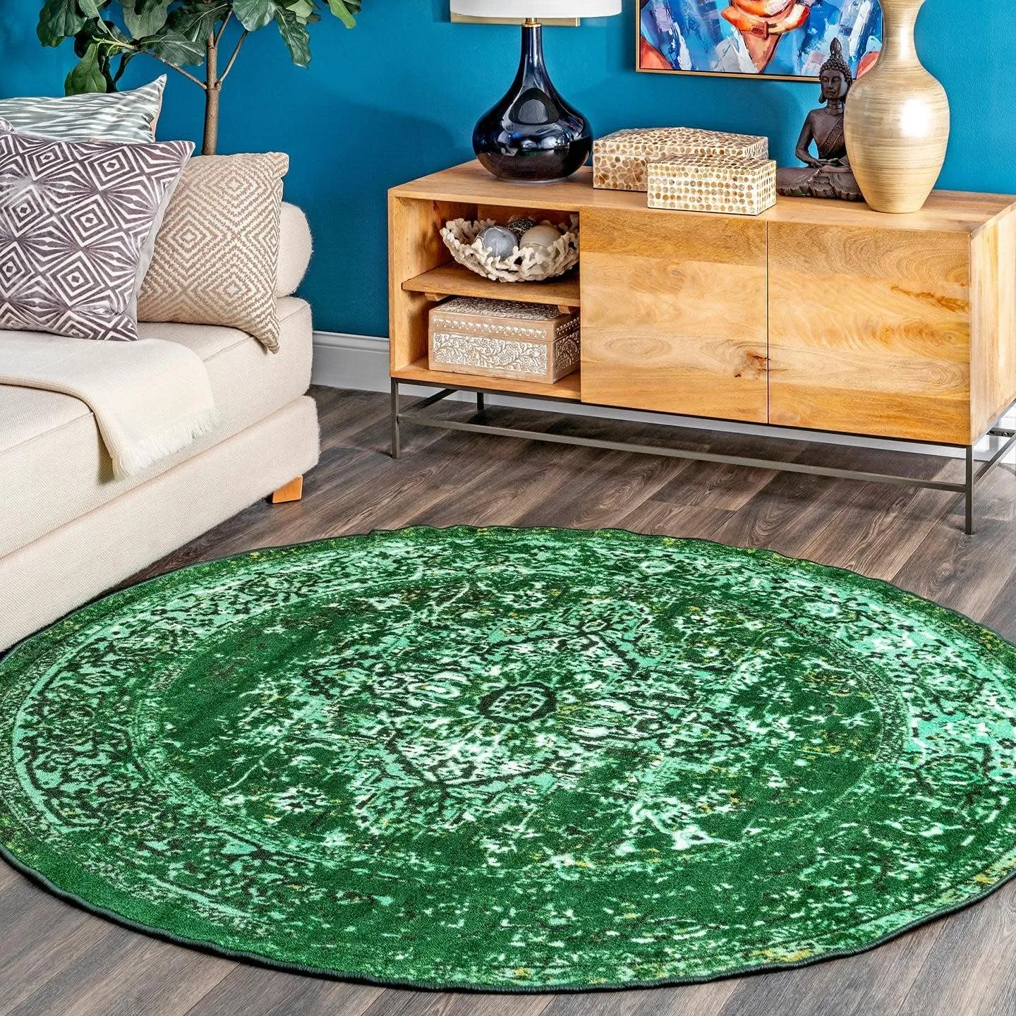 nuLOOM Vintage Persian Area Rug, 4' x 6', Reiko Green