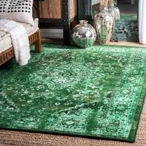 nuLOOM Vintage Persian Area Rug, 4' x 6', Reiko Green